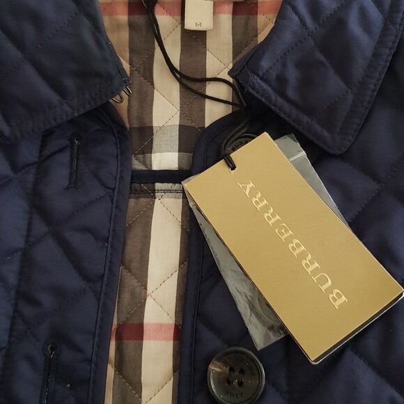 Burberry Brit Navy Blue Quilted Women Jacket M - Picture 3 of 6